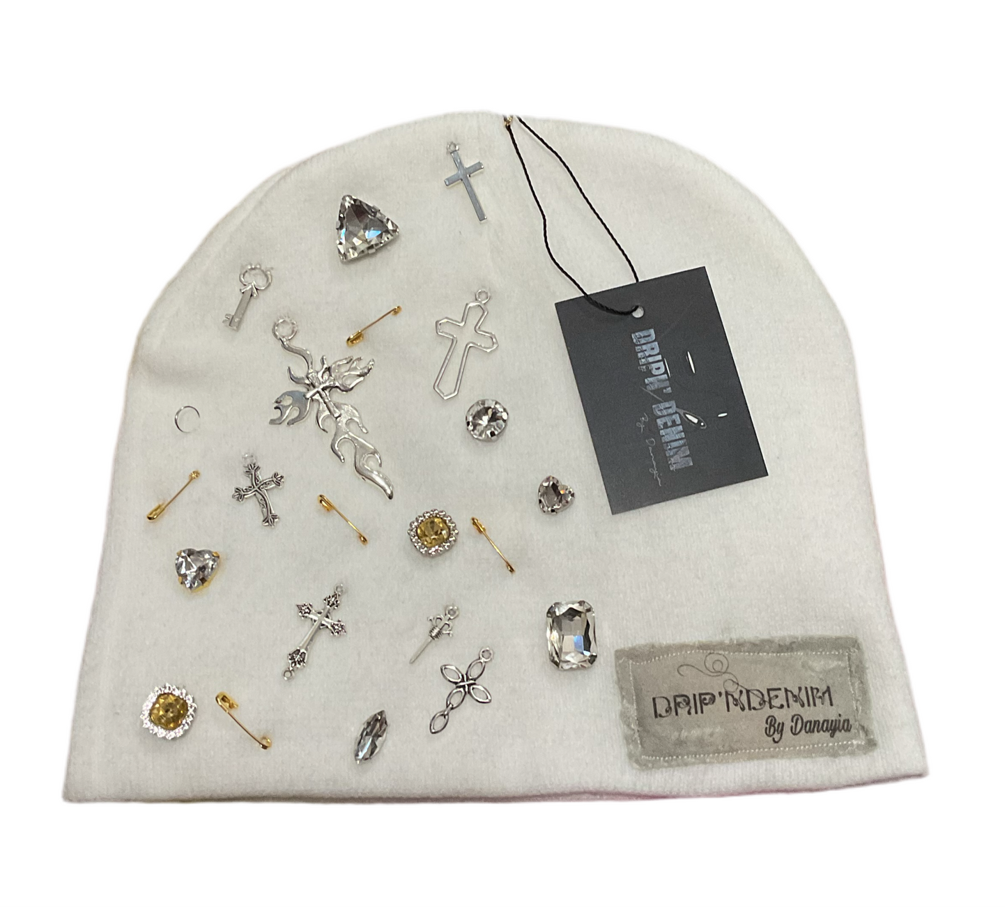 Cross charmed beanie